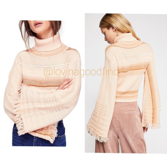 FREE PEOPLE Close To Me Striped Pullover Sweater EUC sz S - Picture 2 of 8